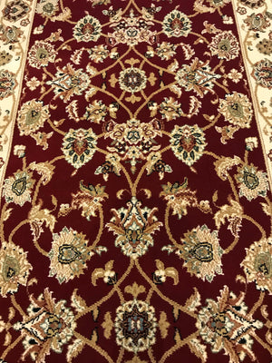 Traditional Hall Runner Agrabah Burgundy Cream High Quality