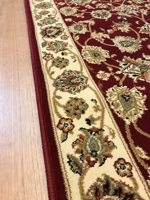 Traditional Hall Runner Agrabah Burgundy Cream High Quality