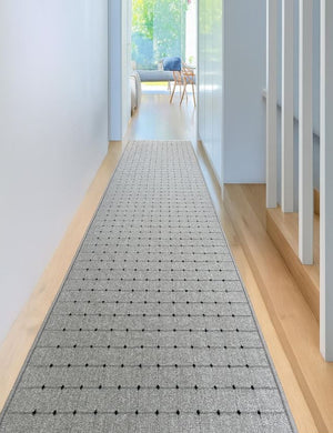 Roma Dots Grey Black Hallway Runner 80CM Wide