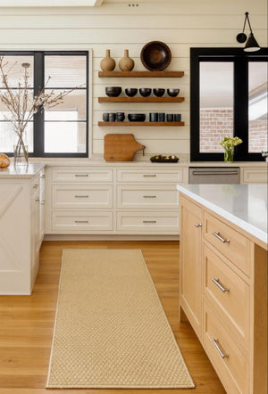 Phoenix Beige Hall Runner 80cm Wide Non Slip Backing