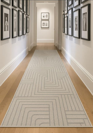 Summit Maze Beige Hallway Runner 80cm Wide