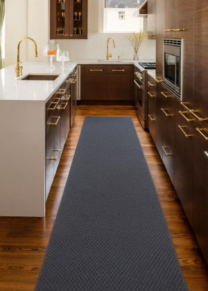 Phoenix Charcoal Hall Runner 80cm Wide Non Slip Backing