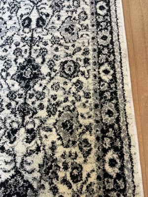 Seville Ivory Black Grey Hallway Runner 80CM Wide