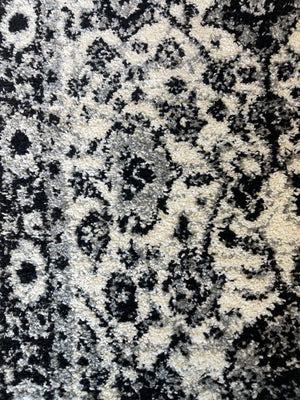 Seville Ivory Black Grey Hallway Runner 80CM Wide