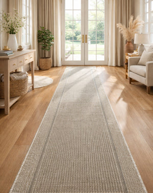 Chino 2822 Sand Silver Hallway Runner 80cm Wide Non-Slip