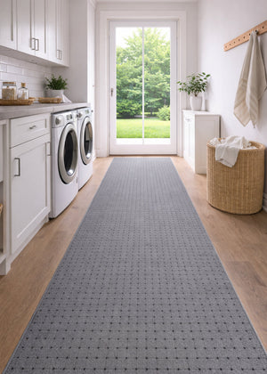 Roma Dots Grey Black Hallway Runner 80CM Wide
