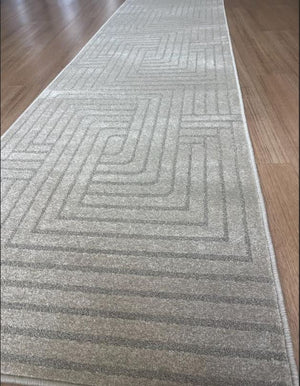 Summit Maze Beige Hallway Runner 80cm Wide