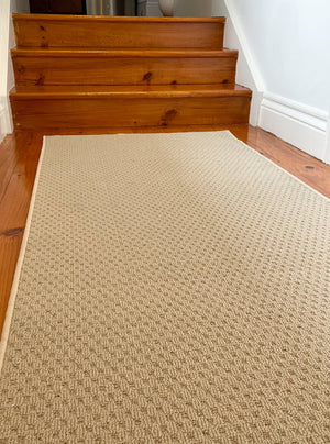 Phoenix Beige Hall Runner 80cm Wide Non Slip Backing