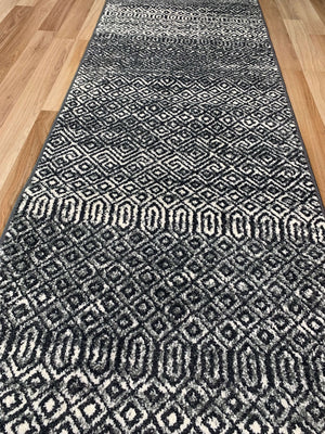 Seville Black White Hallway Runner 80CM Wide