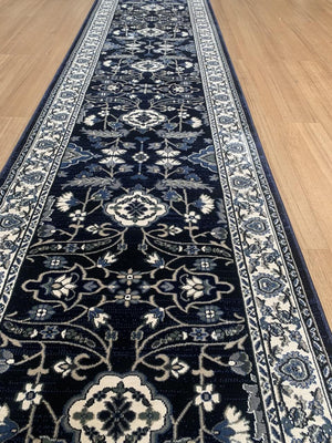 Verona Navy Hallway Runner 80CM Wide