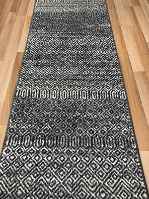 Seville Black White Hallway Runner 80CM Wide