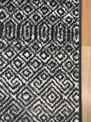 Seville Black White Hallway Runner 80CM Wide