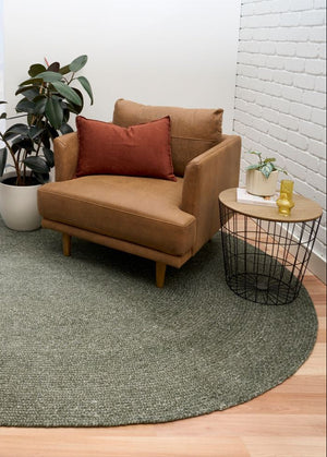 Cara Olive Round Rug