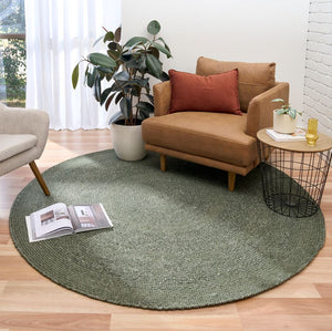 Cara Olive Round Rug