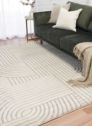 Marli Ivory Beige Retro Rug