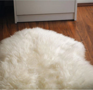 LONG WOOL SHEEPSKIN RUG - IVORY - XXL