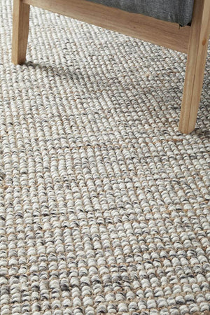 Arabella Wool Jute Grey Runner Rug