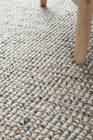 Arabella Wool Jute Grey Runner Rug