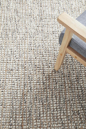 Arabella Wool Jute Grey Runner Rug