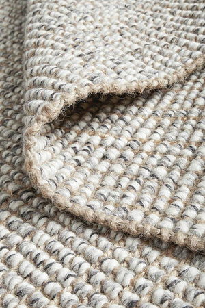 Arabella Wool Jute Grey Runner Rug