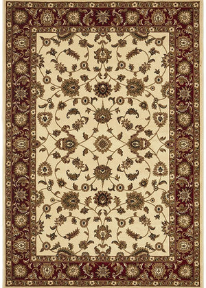 Classic Rug Ivory with Red Border