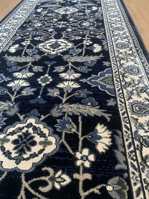 Verona Navy Hallway Runner 80CM Wide