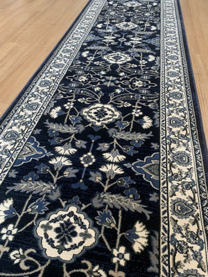 Verona Navy Hallway Runner 80CM Wide