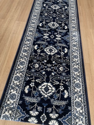 Verona Navy Hallway Runner 80CM Wide