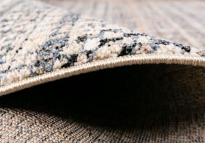 Cozy Ivory Dark Beige Rug 5436