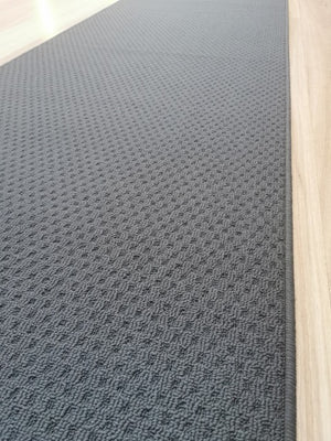 Phoenix Charcoal Hall Runner 80cm Wide Non Slip Backing
