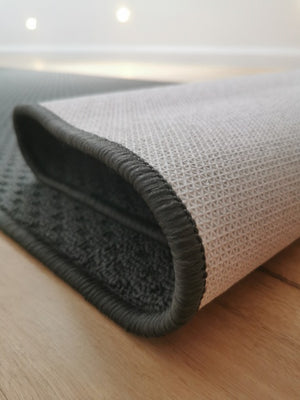 Phoenix Charcoal Hall Runner 80cm Wide Non Slip Backing