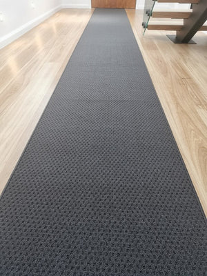 Phoenix Charcoal Hall Runner 80cm Wide Non Slip Backing