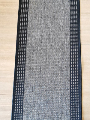 Sorrento Beige Black Border Hallway Runner Non Slip 80CM Wide