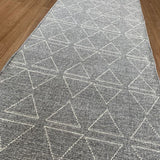 Roma Triangles Grey Hallway Runner 80CM Wide