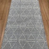 Roma Triangles Grey Hallway Runner 80CM Wide
