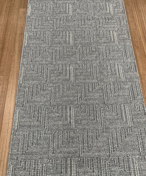 Roma Squares Grey Hallway Runner 80CM Wide