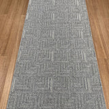Roma Squares Grey Hallway Runner 80CM Wide