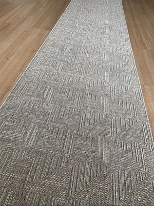 Roma Squares Mocha Hallway Runner 80CM Wide