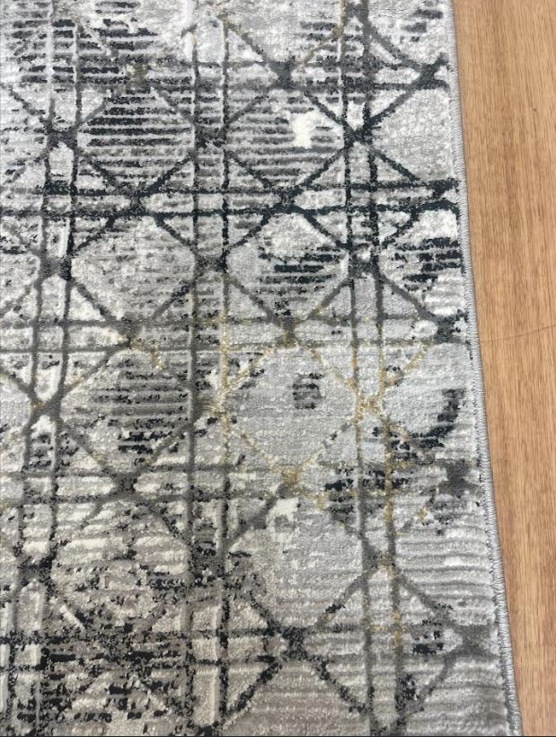 Alyssa Grey Black Hallway Runner 80CM Wide