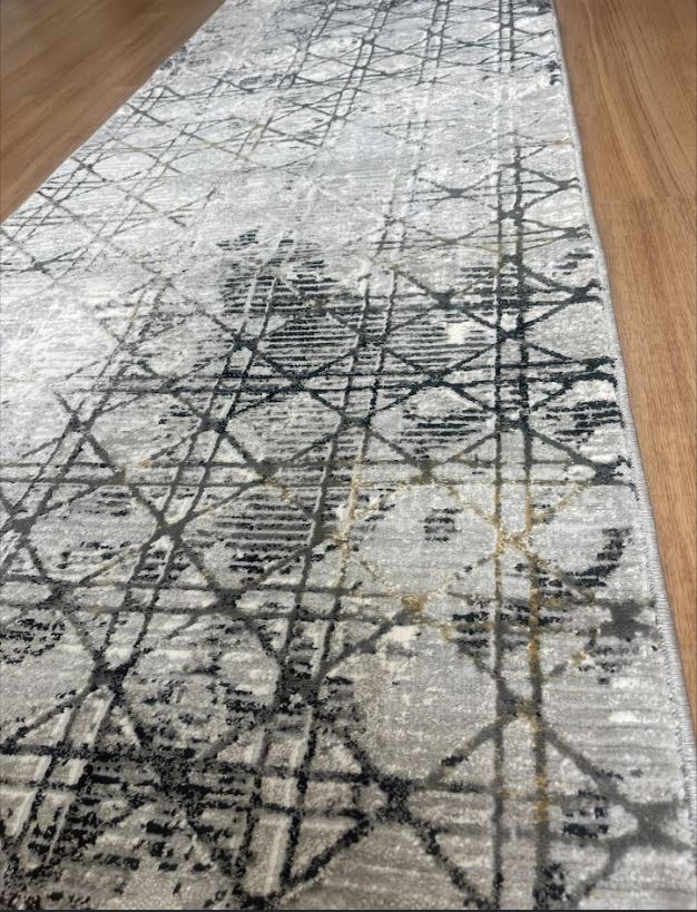 Alyssa Grey Black Hallway Runner 80CM Wide