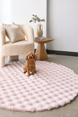 Bubble Blush Round - Machine Washable Rug