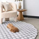 Bubble Silver Round - Machine Washable Rug