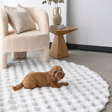 Bubble White Round - Machine Washable Rug