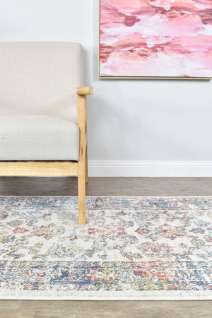 Livvie Navy Cream Hallway Runner Rug