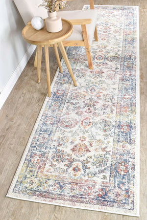 Livvie Navy Cream Hallway Runner Rug