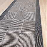 Suva Squares Coffee Black 22 121 Hallway Runner Non Slip