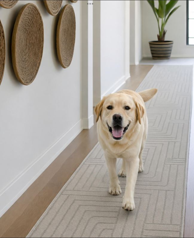 Summit Maze Beige Hallway Runner 80cm Wide