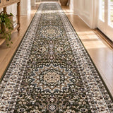 Heirloom Green Medallion Hallway Runner 80CM Wide