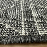 Roma Triangles Lead Grey Hallway Runner 80CM Wide