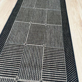 Suva Squares Coffee Black 22 121 Hallway Runner Non Slip